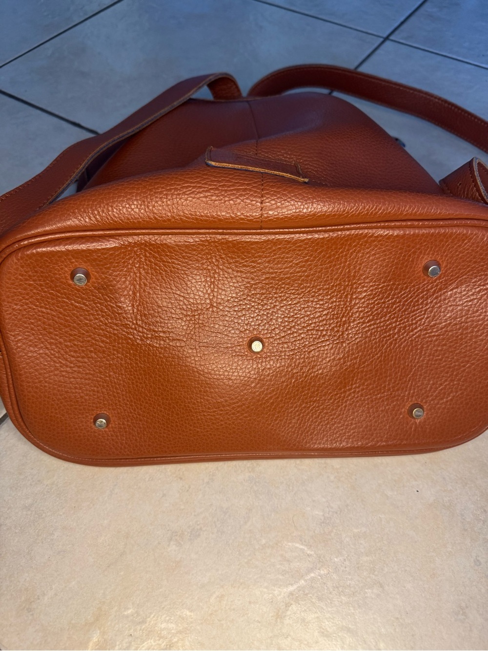 Terrida Luxury Travel Backpack Leather Brown/Blue Murano 16x14x6 - Picture 15 of 16